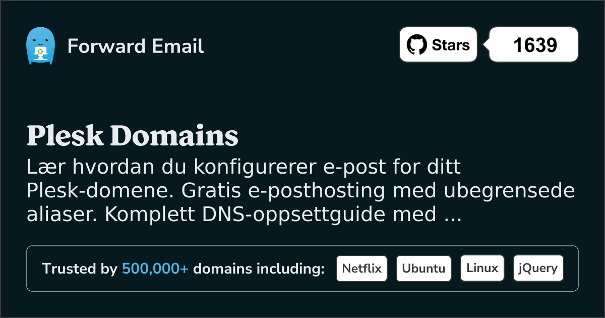 Slik konfigurerer du e-post med Plesk