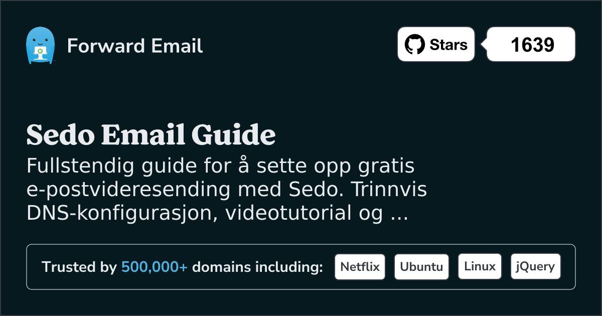 Slik konfigurerer du e-post med Sedo