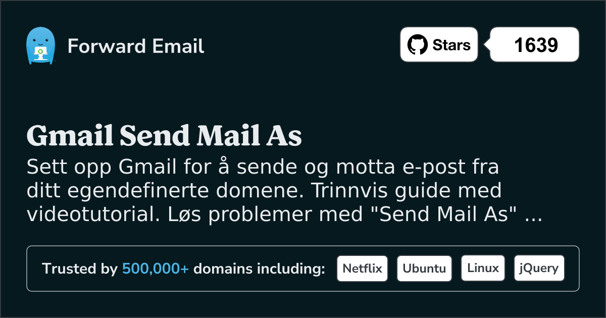 Slik konfigurerer du e-post med Send Mail As with Gmail