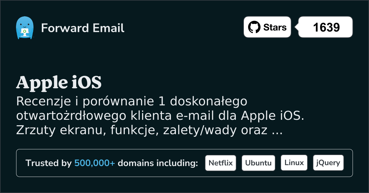 1 doskonały otwartoźródłowy klient e-mail dla Apple iOS 2026