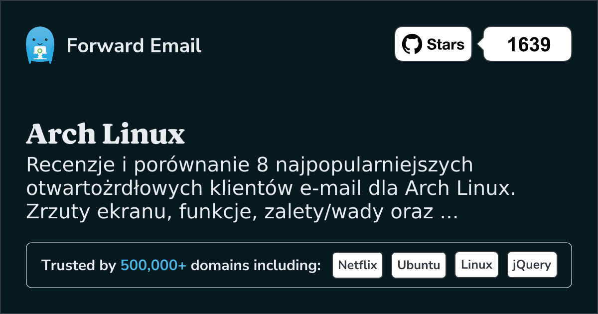 8 ulubionych otwartoźródłowych klientów e-mail dla Arch Linux 2026