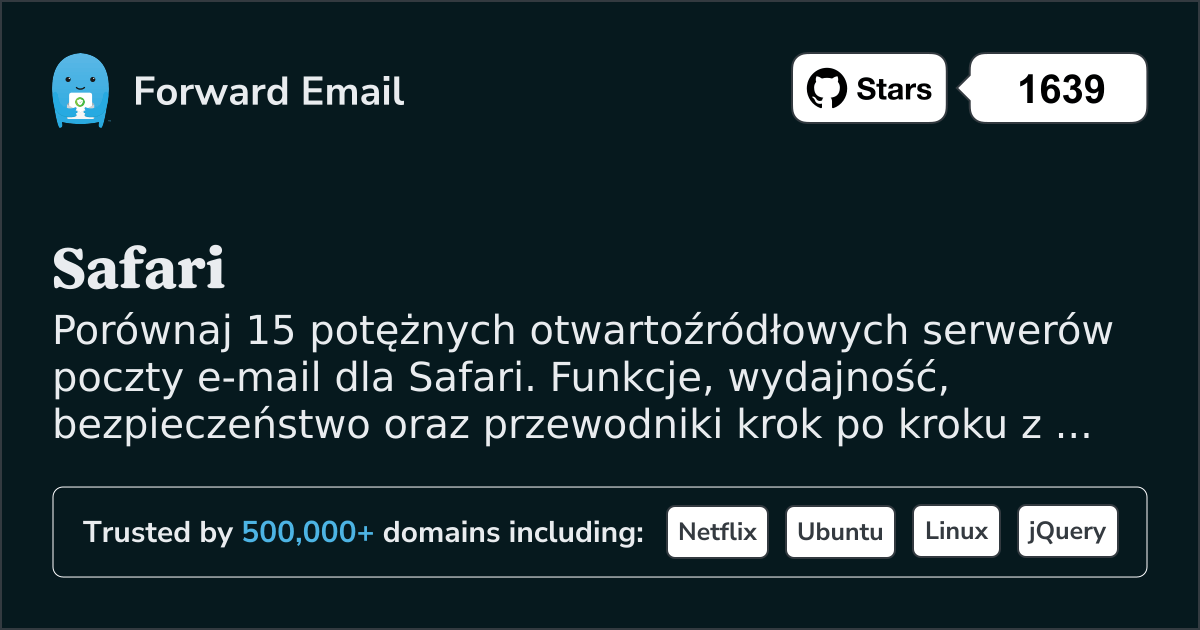 15 Potężnych Otwartoźródłowych Serwerów E-mail dla Safari 2026