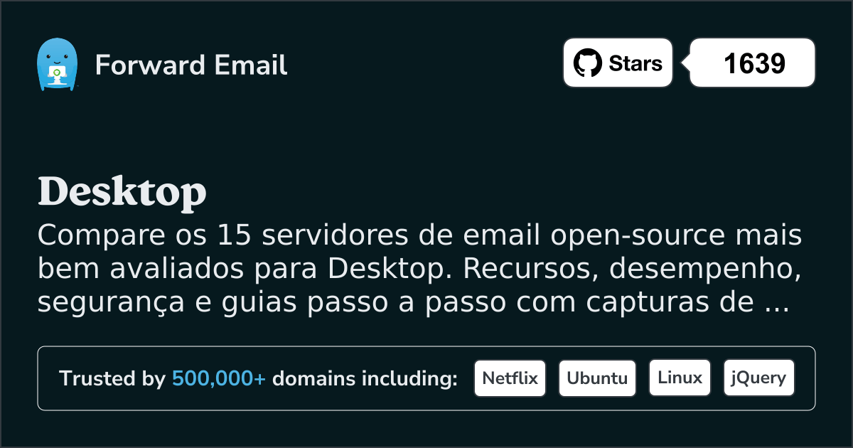 15 Servidores de Email Open Source com as Melhores Avaliações para Desktop 2026