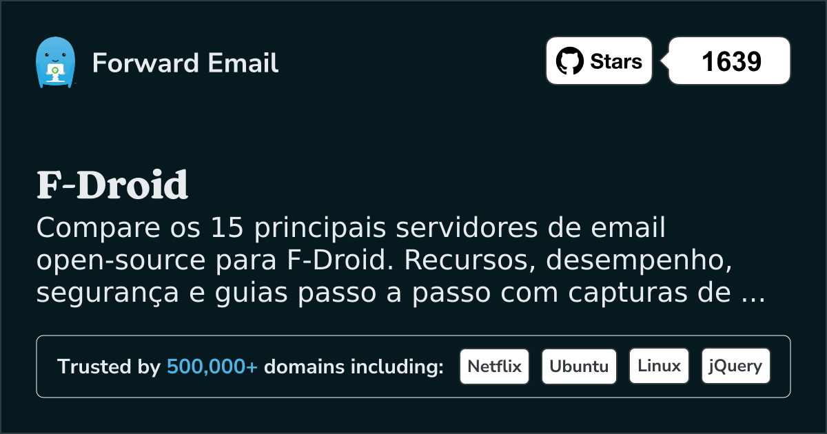 15 Principais Servidores de Email Open Source para F-Droid 2026