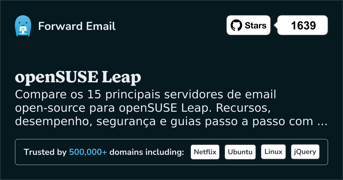 15 Principais Servidores de Email Open Source para openSUSE Leap 2026