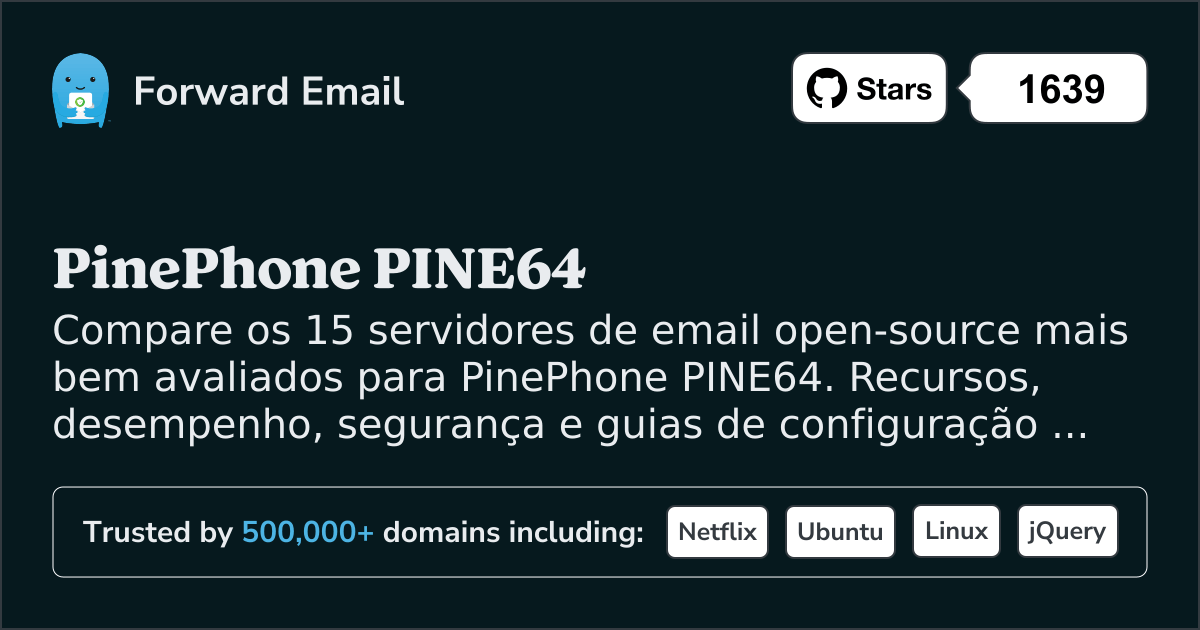 15 Mais Bem Avaliados Servidores de Email Open Source para PinePhone PINE64 2026