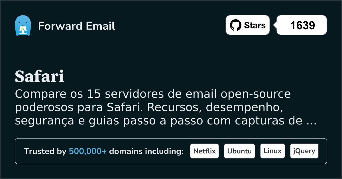 15 Poderosos Servidores de Email Open Source para Safari 2026