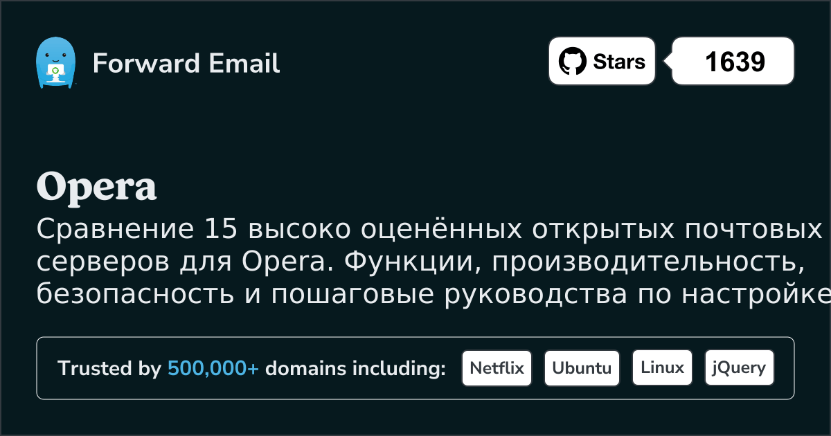 15 высокооценённых открытых почтовых серверов для Opera 2026