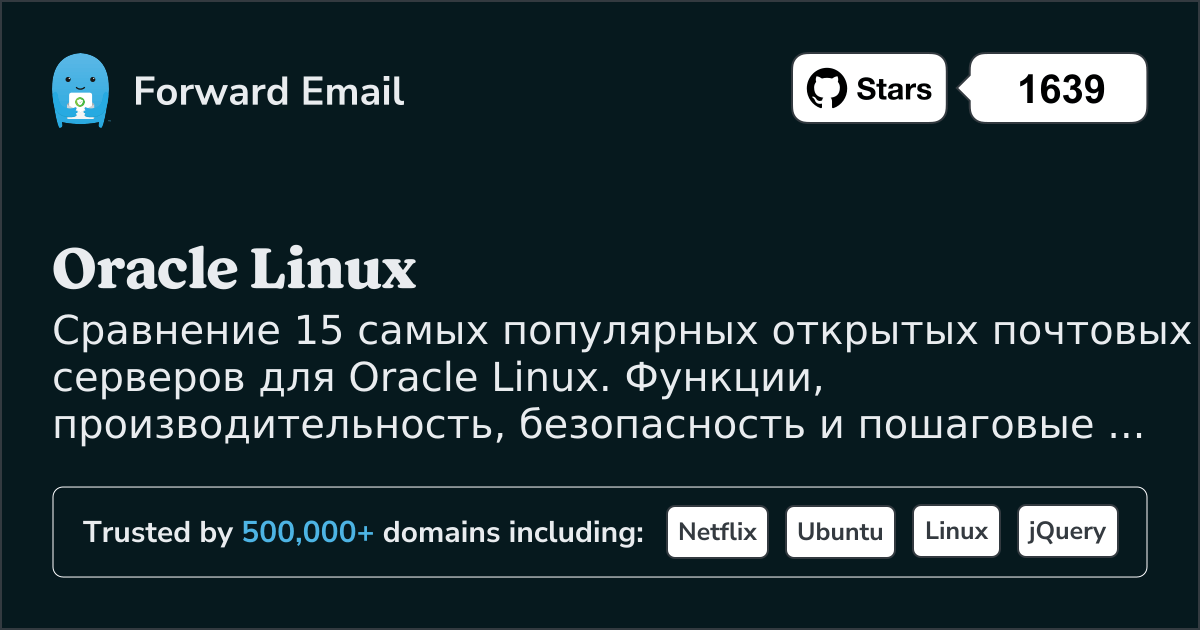 15 самых популярных открытых почтовых серверов для Oracle Linux 2026