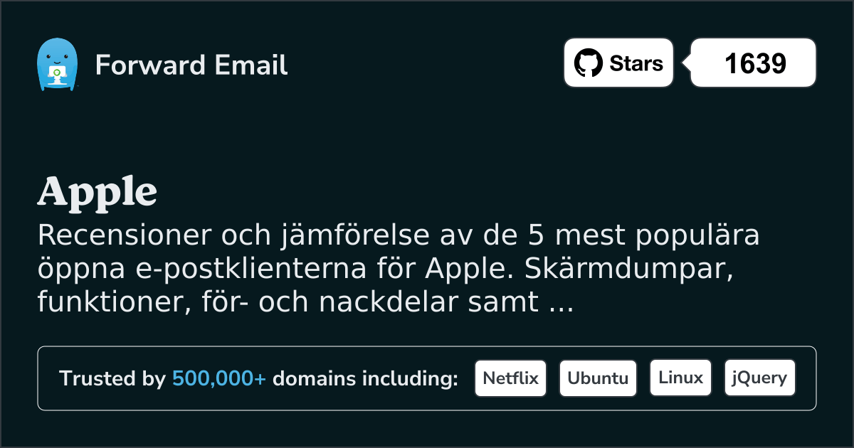 5 mest populära open source e-postklienter för Apple 2026