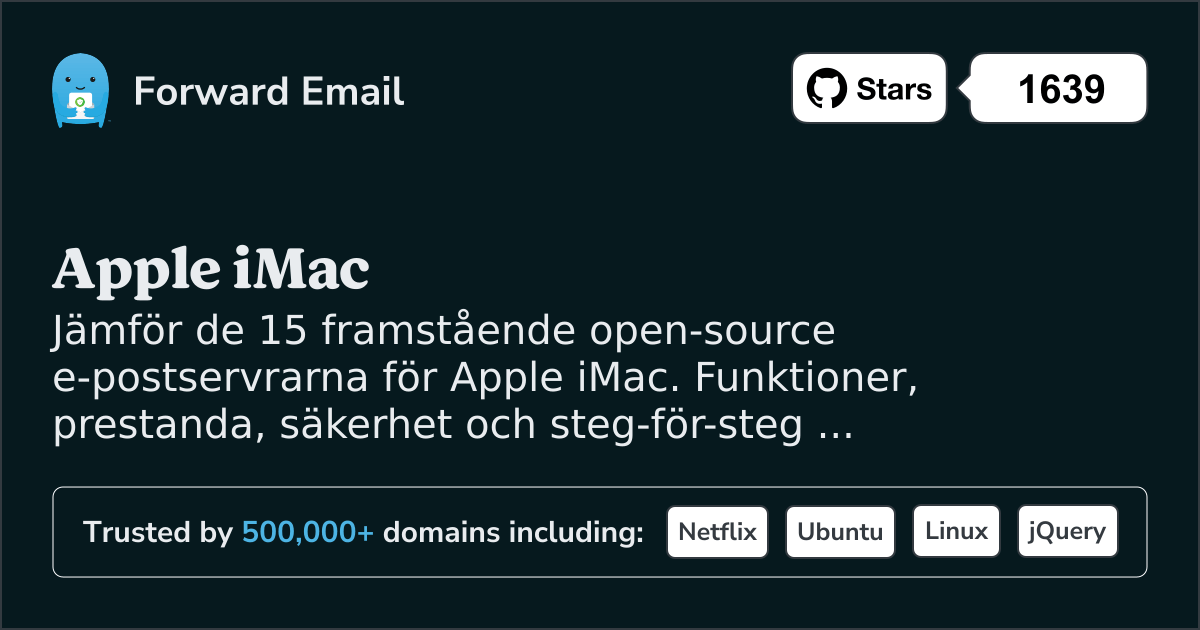 15 Framstående Open Source E-postservrar för Apple iMac 2026