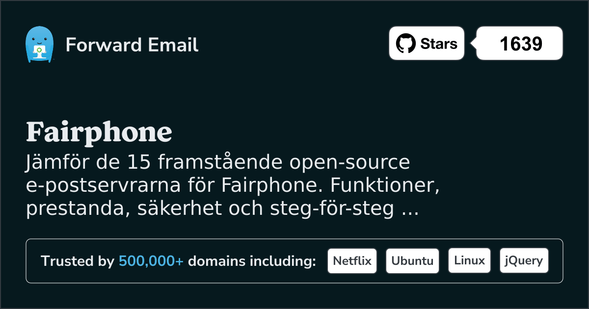 15 Framstående Open Source E-postservrar för Fairphone 2026