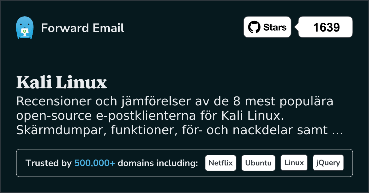 8 Mest Populära Open Source E-postklienter för Kali Linux 2026