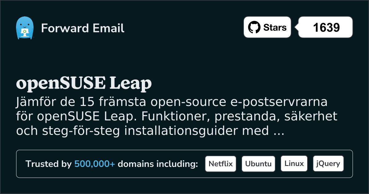 15 Topp Open Source E-postservrar för openSUSE Leap 2026