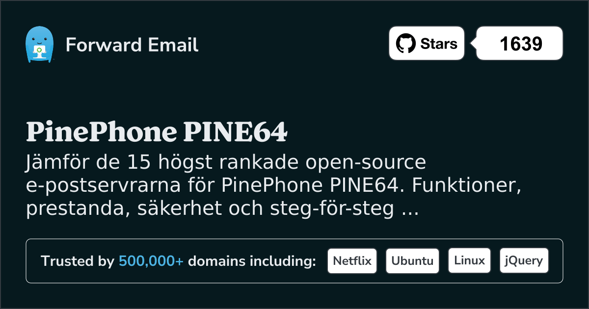 15 högst rankade open source-e-postservrar för PinePhone PINE64 2026