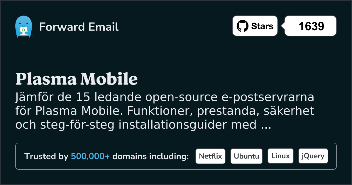 15 ledande open source-e-postservrar för Plasma Mobile 2026