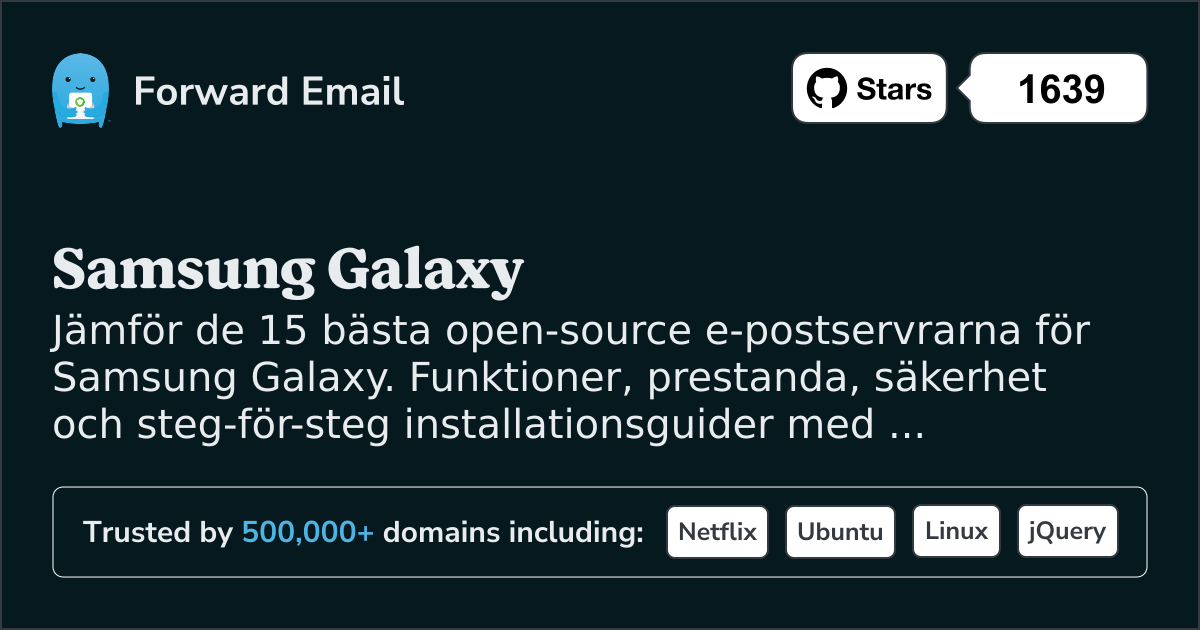 15 bästa open source-e-postservrar för Samsung Galaxy 2026