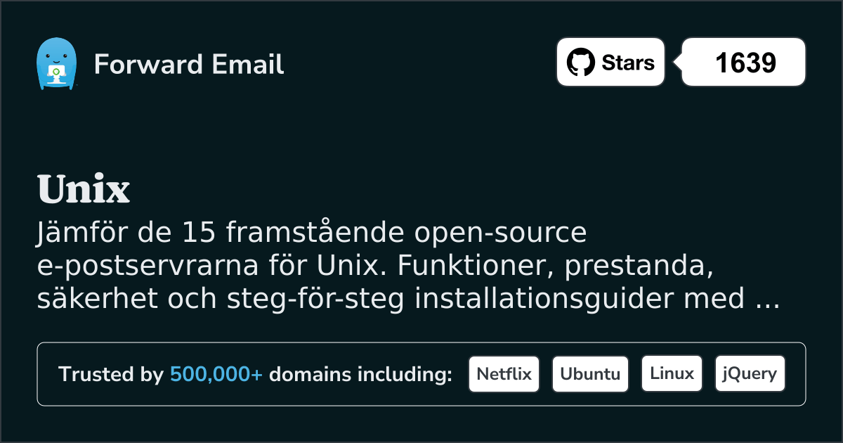 15 enastående open source-e-postservrar för Unix 2026
