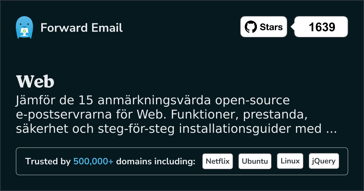 15 anmärkningsvärda open source-e-postservrar för Web 2026