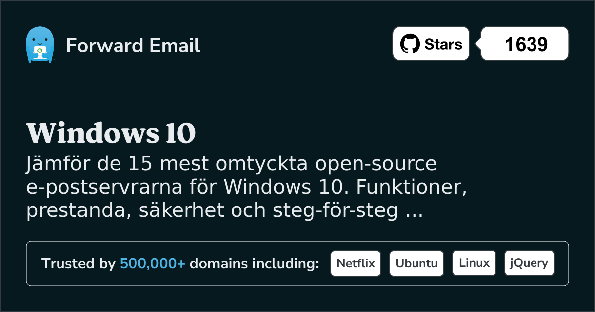 15 Favorit Open Source E-postservrar för Windows 10 2026