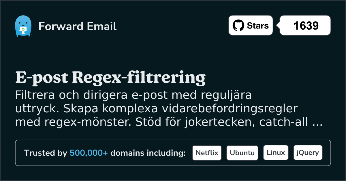 E-post Regex-filtrering - avancerad mönstermatchning för egna domäner