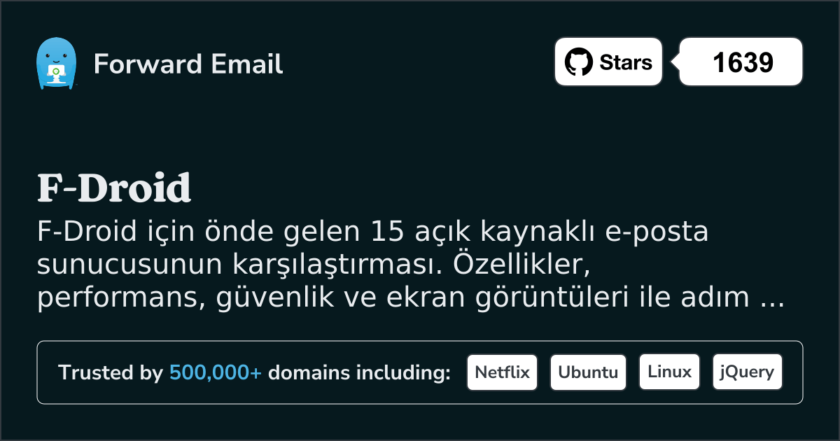 2026 için F-Droid 15 Önde Gelen Açık Kaynak E-posta Sunucusu