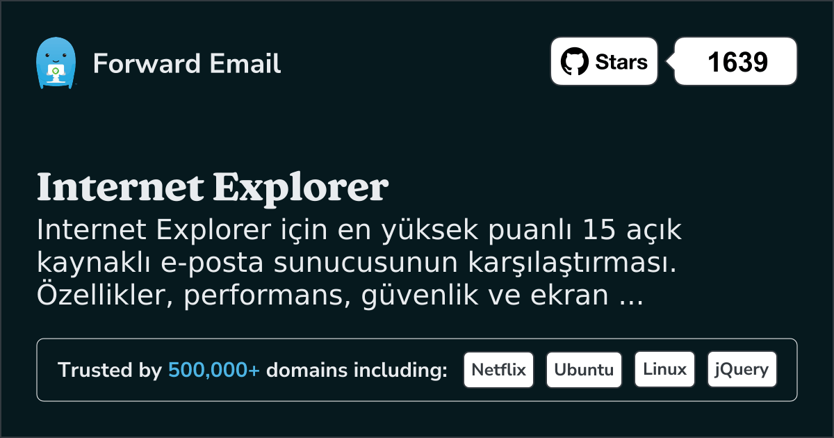 2026 için Internet Explorer 15 En Çok Puan Alan Açık Kaynak E-posta Sunucusu