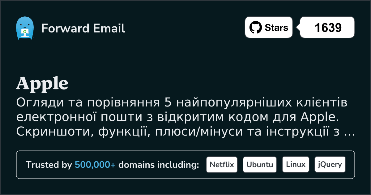 5 найпопулярніших відкритих поштових клієнтів для Apple 2026