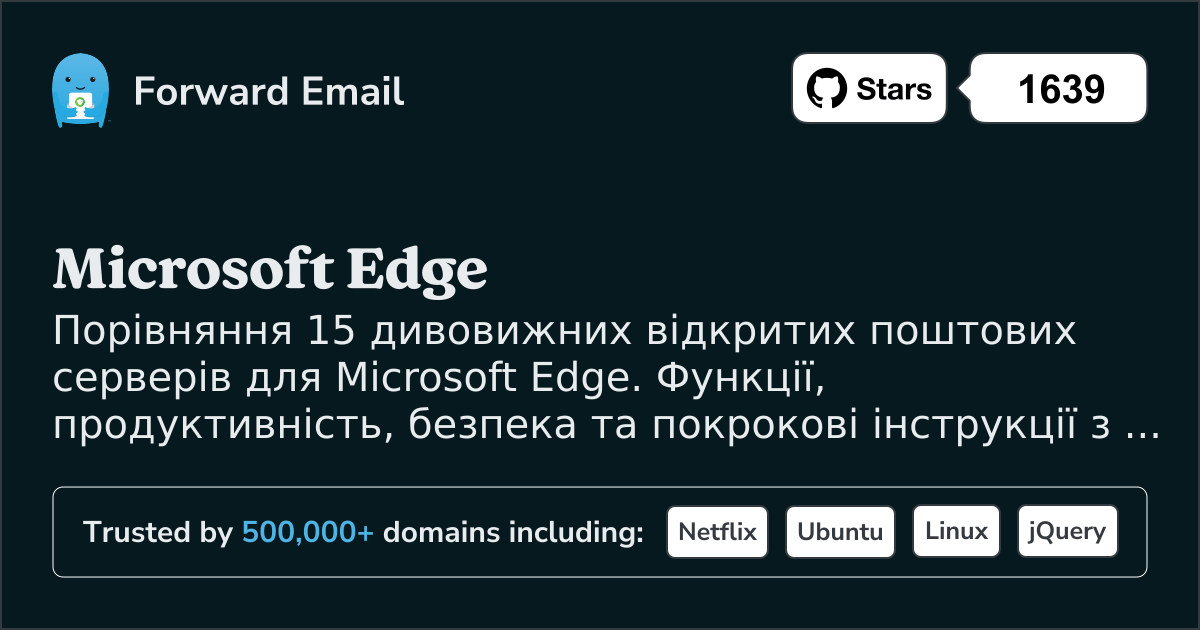 15 Дивовижних Відкритих Поштових Серверів для Microsoft Edge 2026