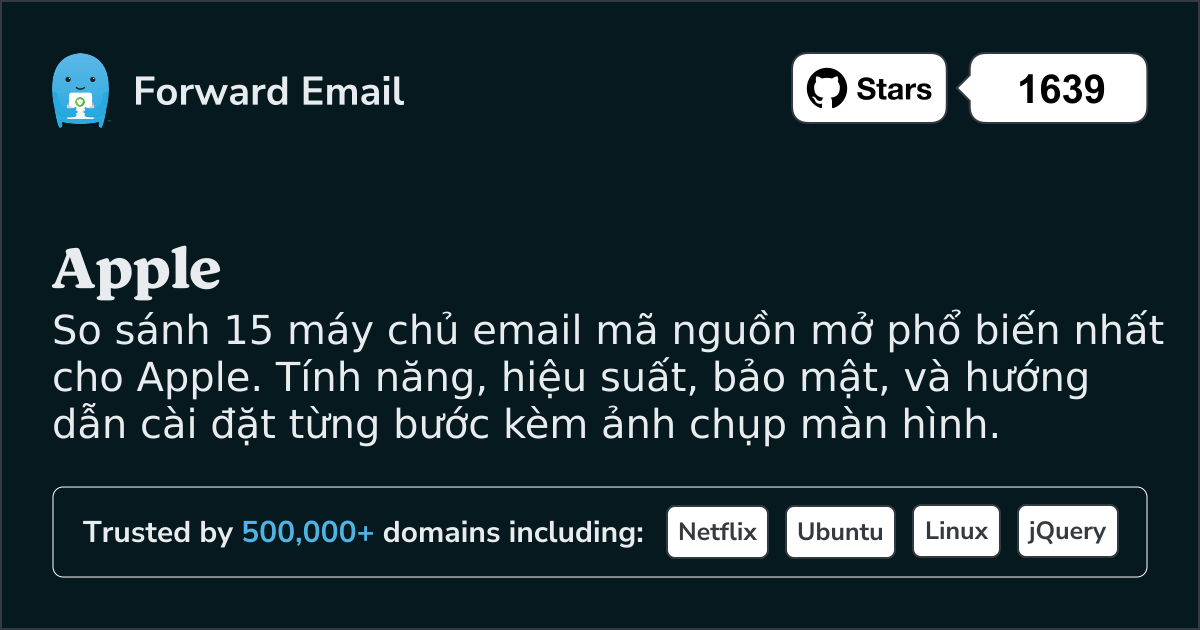 15 Máy chủ Email Mã Nguồn Mở Phổ Biến Nhất cho Apple 2026