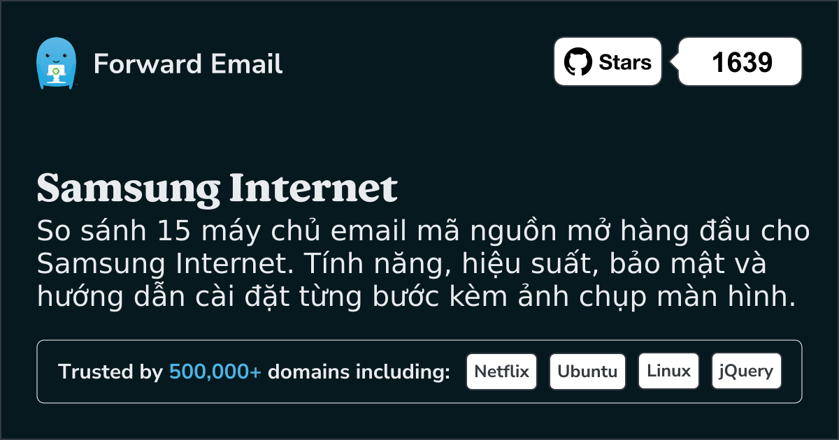 15 Máy chủ Email Mã Nguồn Mở Hàng Đầu cho Samsung Internet 2026