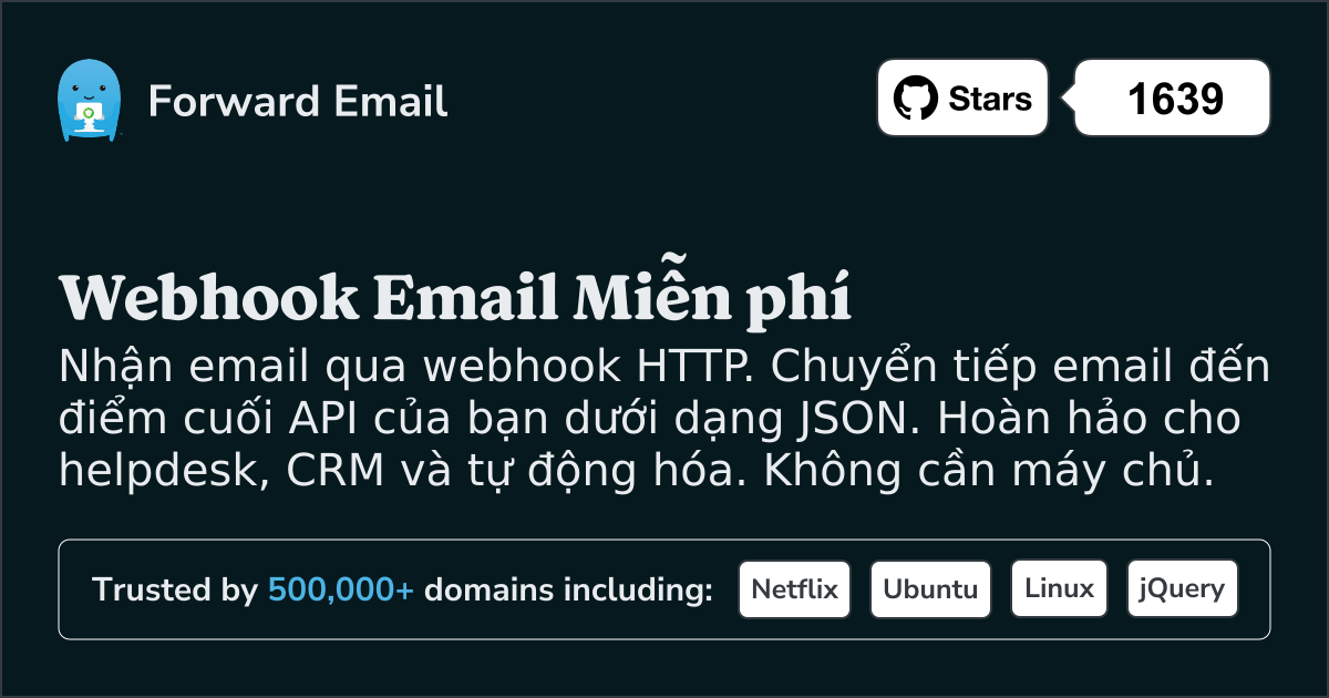 Webhook Email Miễn phí - Gọi HTTP cho Email Đến 2026