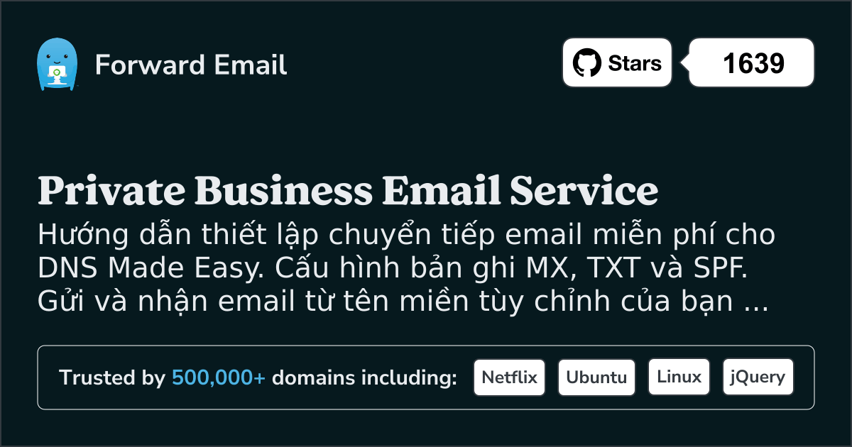 Cách thiết lập Email với DNS Made Easy